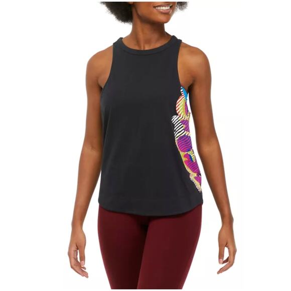 Free People Movement Inhale Tank Top Womens Small Black Combo New Cotton Shirt - Picture 1 of 9